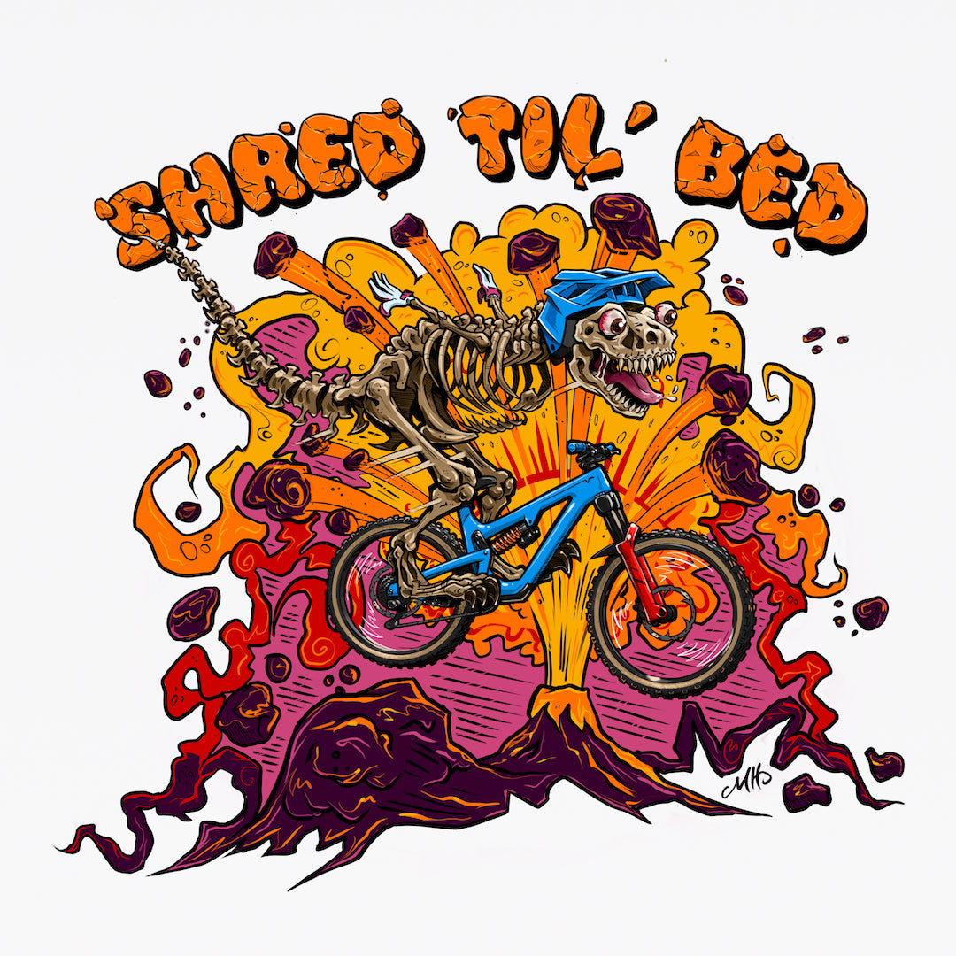 SHRED TIL BED DIALLED DINO KIDS T-SHIRT