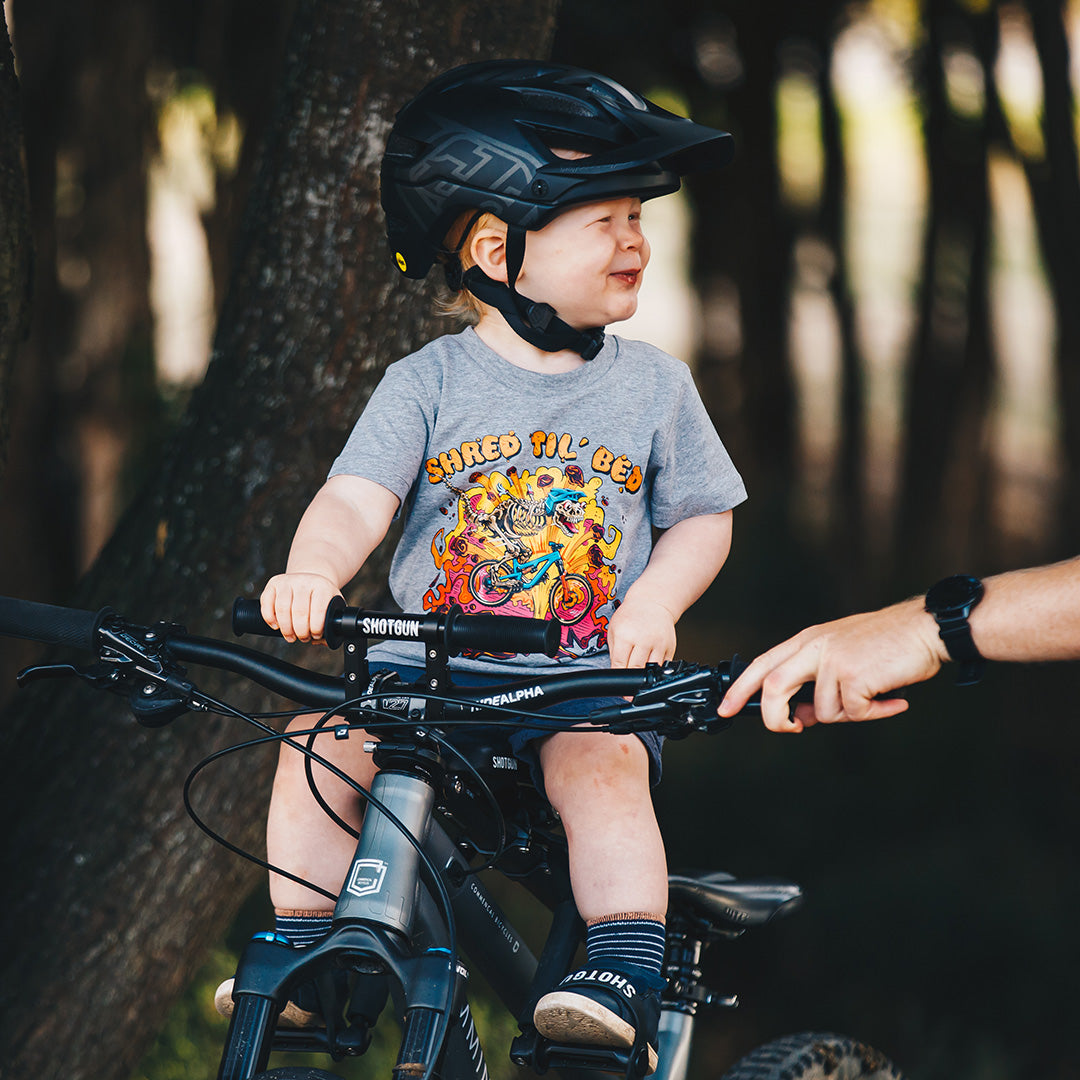 SHRED TIL BED DIALLED DINO KIDS T-SHIRT