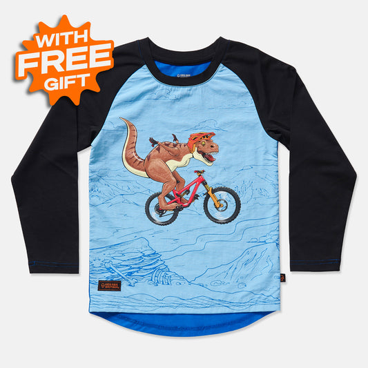 DIALLED DINO WINDPROOF KIDS MTB JERSEY